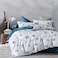 MILDLY 100 Washed Cotton Duvet Cover Seashell Blue Comforter Cover Set Nautical Coastal Pattern Bedding Set with Zipper Closure 4 Ties Twin Size