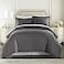 HC COLLECTION Duvet Cover Grey Queen Size Duvet Cover 3 Piece Soft Breathable Microfiber Duvet Cover Set with Zipper Closure 2 Pillow Shams