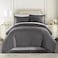 HC COLLECTION Duvet Cover Grey Queen Size Duvet Cover 3 Piece Soft Breathable Microfiber Duvet Cover Set with Zipper Closure 2 Pillow Shams