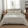Simple&Opulence SimpleOpulence 100 Washed Linen Duvet Cover with Embroidered3 Pieces Soft Farmhouse Comforter Set with Button Closure1 Duvet Cover and 2 PillowshamsQueenNatural Linen