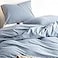 Wake In Cloud Striped Cotton Duvet Cover Set 100 Washed Cotton Textured Bedding Set Ticking Stripe Pinstripe Farmhouse 3 Pieces Denim Blue Queen Size