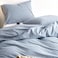 Wake In Cloud Striped Cotton Duvet Cover Set 100 Washed Cotton Textured Bedding Set Ticking Stripe Pinstripe Farmhouse 3 Pieces Denim Blue Queen Size
