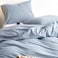 Wake In Cloud Striped Cotton Duvet Cover Set 100 Washed Cotton Textured Bedding Set Ticking Stripe Pinstripe Farmhouse 3 Pieces Denim Blue Queen Size
