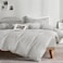 JELLYMONI 100 Natural Cotton 3pcs Striped Duvet Cover SetsWhite with Grey Stripes Pattern Printed Comforter Coverwith Zipper Closure Corner TiesKing Size