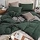 PURE ERA Jersey Knit Forest Green Duvet Cover Set 100 TShirt Cotton Super Soft Comfy 3pc Bedding Set with Zipper Closure Solid Forest Green King 104 x 90