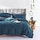 MILDLY Queen Duvet Cover Set Peacock Blue 100 LongStaple Cotton Sateen Weave Luxury Comfortable Comforter Cover Set with Zipper Closure Corner Tie No Comforter