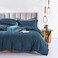 MILDLY Queen Duvet Cover Set Peacock Blue 100 LongStaple Cotton Sateen Weave Luxury Comfortable Comforter Cover Set with Zipper Closure Corner Tie No Comforter
