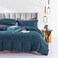 MILDLY Queen Duvet Cover Set Peacock Blue 100 LongStaple Cotton Sateen Weave Luxury Comfortable Comforter Cover Set with Zipper Closure Corner Tie No Comforter