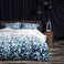 MILDLY 100 Long Staple Cotton Duvet Cover Set Gradient Blue Leaves Printed Comforter Cover Set Farmhouse Plant Comforter Cover Set