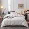 Janlive Washed Cotton Duvet Cover King Ultra Soft 100 Cotton Solid Color White Duvet Cover Set with Zipper Closure 3 Pieces White King