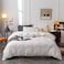 Janlive Washed Cotton Duvet Cover King Ultra Soft 100 Cotton Solid Color White Duvet Cover Set with Zipper Closure 3 Pieces White King