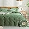 JELLYMONI Cotton Duvet Cover Cal King Size Green Comforter Cover with Button 100 Washed Cotton 3PCS Breathable Soft Solid Bedding Set Duvet Cover 10498in 2 Pillowcases NO Comforter
