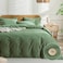 JELLYMONI Cotton Duvet Cover Cal King Size Green Comforter Cover with Button 100 Washed Cotton 3PCS Breathable Soft Solid Bedding Set Duvet Cover 10498in 2 Pillowcases NO Comforter