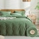 JELLYMONI Cotton Duvet Cover Cal King Size Green Comforter Cover with Button 100 Washed Cotton 3PCS Breathable Soft Solid Bedding Set Duvet Cover 10498in 2 Pillowcases NO Comforter