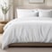 Bare Home 100 Organic Cotton Sateen Duvet Cover Set FullQueen Size 400 Thread Count Smooth Sateen Weave Warm Luxurious Duvet Cover Queen White