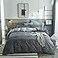 VM VOUGEMARKET 100 Natural Cotton Striped Duvet Cover SetGray Stripes Pattern Printed Comforter Cover for Boys MenReversible Modern Simple Style Bedding Set