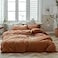 AMWAN Jersey Knit Cotton Duvet Cover Set Solid Pumpkin Color Luxury Soft Comforter Cover Queen Size 3 Piece Bedding Set 1 Duvet Cover 2 Pillowcases Set