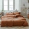 AMWAN Jersey Knit Cotton Duvet Cover Set Solid Pumpkin Color Luxury Soft Comforter Cover Queen Size 3 Piece Bedding Set 1 Duvet Cover 2 Pillowcases Set