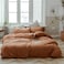 AMWAN Jersey Knit Cotton Duvet Cover Set Solid Pumpkin Color Luxury Soft Comforter Cover Queen Size 3 Piece Bedding Set 1 Duvet Cover 2 Pillowcases Set