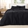 Bare Home Microfiber Duvet Cover Set Ultra Soft Washed Microfiber KingCalifornia King LinenLike Look Easy Care Breathable Fabric Our Softest Duvet Cover Set KingCal King Black