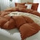 ETDIFFE Burnt Orange Duvet Cover Queen Size 3 Piece Boho Bohemian Farmhouse Pom Microfiber Bedding Comforter Cover Set Soft and Lightweight Quilt Cover 90x90