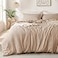 MILDLY Super Soft Duvet Cover 2pcs 100 Washed Microfiber Rugby Tan TwinTwin XL Comforter Cover Set with Zipper Closure Corner Ties No Comforter