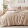 MILDLY Super Soft Duvet Cover 100 Washed Microfiber Rugby Tan Comforter Cover Set 3 Pieces with Zipper Closure Corner Ties No Comforter