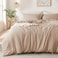 MILDLY Super Soft Duvet Cover 100 Washed Microfiber Rugby Tan Comforter Cover Set 3 Pieces with Zipper Closure Corner Ties No Comforter