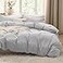 Bedsure Light Grey Duvet Cover Queen Size 3 Pieces Prewashed CottonLike Extra Soft Bedding Set Includes 1 Duvet Cover 90x90 Inches with Zipper Closure 2 Pillow Shams Comforter Not Included