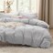 Bedsure Light Grey Duvet Cover Queen Size 3 Pieces Prewashed CottonLike Extra Soft Bedding Set Includes 1 Duvet Cover 90x90 Inches with Zipper Closure 2 Pillow Shams Comforter Not Included