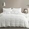 BEDAZZLED Queen Size Duvet Cover 5 Pieces White Textured Duvet Cover Sets Soft and Breathable Boho Tufted Bedding Comforter Cover Set for Gifts Comforter Not Included White Queen
