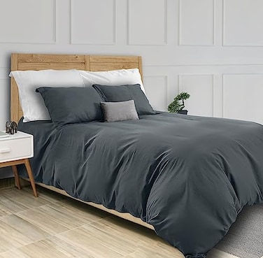 White Classic Grey Duvet Cover King Size Microfiber Duvet Cover with Zipper Set of 1 Down Comforter Cover with 2 Pillow Shams Luxury Comforter Cover King Size Comforter Not Included