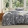 Bedsure Duvet Cover Twin Dorm Bedding Reversible Floral Duvet Cover Set with Zipper Closure 2 Pieces Grey Bedding Set with 8 Corner Ties and 1 Pillowcase 20x26