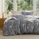 Bedsure Duvet Cover Twin Dorm Bedding Reversible Floral Duvet Cover Set with Zipper Closure 2 Pieces Grey Bedding Set with 8 Corner Ties and 1 Pillowcase 20x26