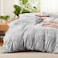 Bedsure Duvet Cover King Size Reversible Grey King Duvet Cover Set with Zipper Closure 3 Pieces Botanical Floral Patterned Bedding Set with 8 Corner Ties and 2 Pillow Shams