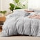 Bedsure Duvet Cover King Size Reversible Grey King Duvet Cover Set with Zipper Closure 3 Pieces Botanical Floral Patterned Bedding Set with 8 Corner Ties and 2 Pillow Shams