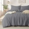 MILDLY Super Soft Duvet Cover 100 Washed Microfiber Dark Grey Comforter Cover Set 3 Pieces with Zipper Closure Corner Ties No Comforter