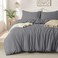 MILDLY Super Soft Duvet Cover 100 Washed Microfiber Dark Grey Comforter Cover Set 3 Pieces with Zipper Closure Corner Ties No Comforter
