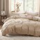 Bedsure Light Brown Duvet Cover Full Size 3 Pieces Prewashed Extra Soft CottonLike Bedding Set Includes 1 Duvet Cover 80x90 Inches with Zipper Closure 2 Pillow Shams Comforter Not Included