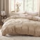 Bedsure Light Brown Duvet Cover Full Size 3 Pieces Prewashed Extra Soft CottonLike Bedding Set Includes 1 Duvet Cover 80x90 Inches with Zipper Closure 2 Pillow Shams Comforter Not Included