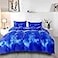 SDIII Blue Galaxy Duvet Cover Set Full with 2 Pillowcase Not Including Comforter Inside Space Bedding Duvet Cover Full with Zipper and Corner Ties