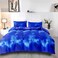 SDIII Blue Galaxy Duvet Cover Set Full with 2 Pillowcase Not Including Comforter Inside Space Bedding Duvet Cover Full with Zipper and Corner Ties