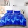 SDIII Blue Galaxy Duvet Cover Set Full with 2 Pillowcase Not Including Comforter Inside Space Bedding Duvet Cover Full with Zipper and Corner Ties