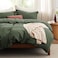 Bedsure Duvet Cover Queen Size with Fitted Sheet 4 Pieces Prewashed CottonLike Extra Soft Bedding Set Includes 1 Duvet Cover 90x90 Inches 2 Pillow Shams 1 Fitted Sheet Olive Green