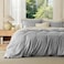 Bedsure Duvet Cover Oversized Queen Size Soft Double Brushed Bedding Set for Kids Adults Zipper Closure 3 Pieces Includes 1 Duvet Cover 98x98 2 Pillow Shams NO Comforter Grey