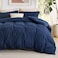 Bedsure Duvet Cover with Fitted Sheet Queen Deep Pocket Hotel Luxury Soft Double Brushed Bedding Set with Zipper Closure 1 Duvet Cover 1 Fitted Sheet 2 Pillow Shams NO Comforter Blue