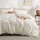 Bedsure Ivory White Waffle Duvet Cover King Size Luxury Soft Breathable Comforter Cover for All Season 3 Pieces WrinkleResistant Zipper Bedding with 8 Corner Ties