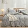 BESTOUCH Duvet Cover Set 100 Washed Cotton Linen Feel Super Soft Comfortable Chic Lightweight 3 PCs Home Bedding Set Solid Light Grey Super King Plus