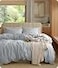 Bedsure 100 Washed Cotton Duvet Cover Queen Size Pastel Blue Minimalist Bedding Set Linen Like PureWoven Plain Simple Soft Comforter Cover for All Seasons Pastel Blue Queen 90x90