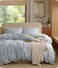 Bedsure 100 Washed Cotton Duvet Cover Queen Size Pastel Blue Minimalist Bedding Set Linen Like PureWoven Plain Simple Soft Comforter Cover for All Seasons Pastel Blue Queen 90x90
